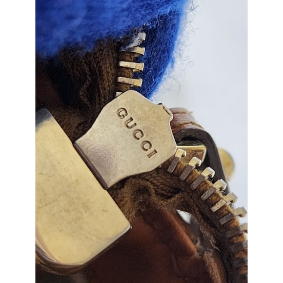 Gucci Denim GG and Leather Medium Sukey Top Handle Tote Bag Blue/Brown - Picture 7 of 16